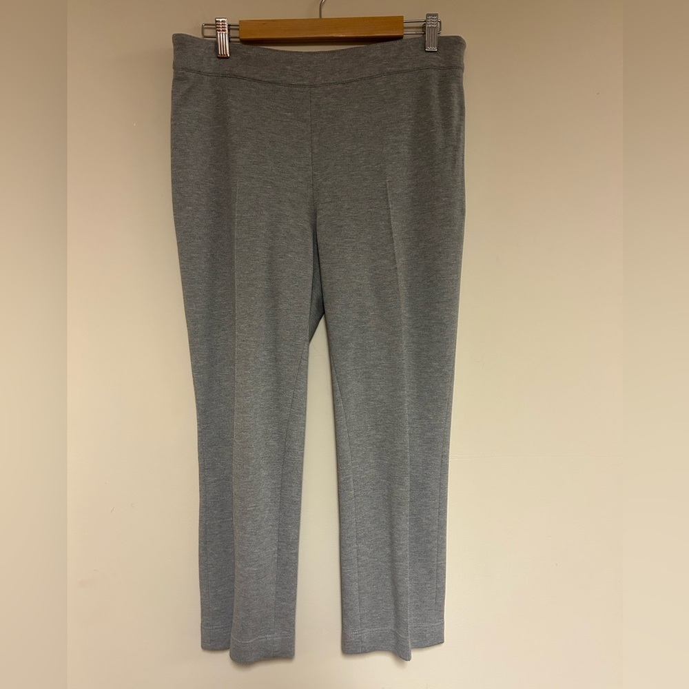 Akris Punto Gray Pant Viscose Blend Size 8 Flat Front Side-Zip Swiss Designer